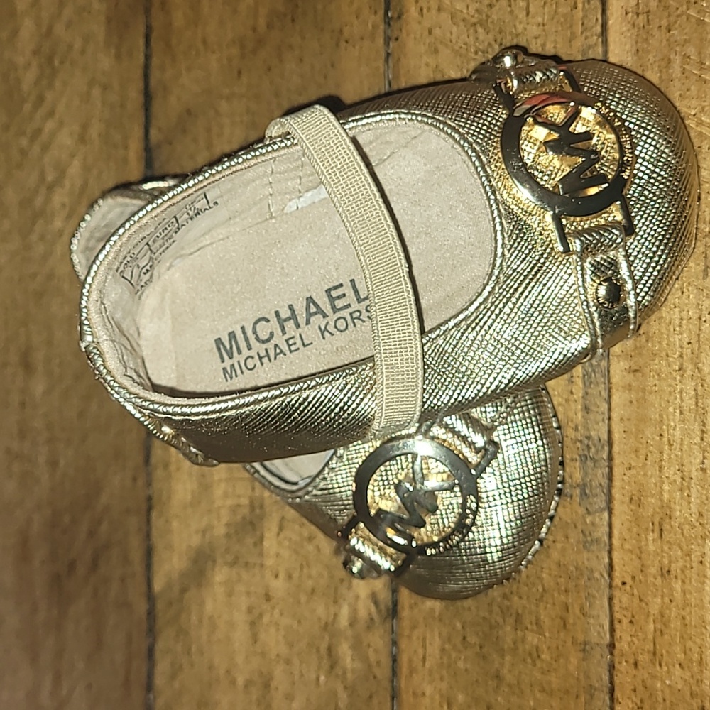 Michael Kors Gold Dress Shoes with MK Medallion